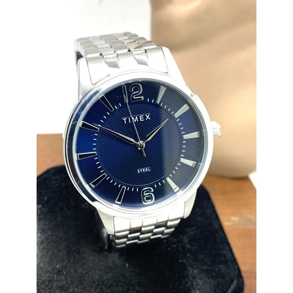 Timex Men's Watch TW2T59800 Quartz Blue Dial Silver Tone Stainless Steel 40mm - Picture 12 of 13